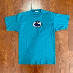 90s Dooney & Bourke Heavyweight Tee Shirt Duck Logo T-shirt blue teal aqua retro